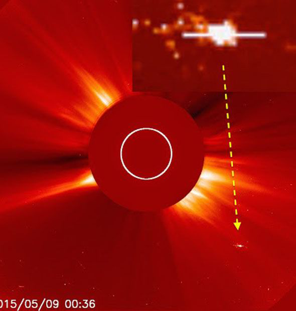 Another Huge UFO spotted draining solar power from the Sun